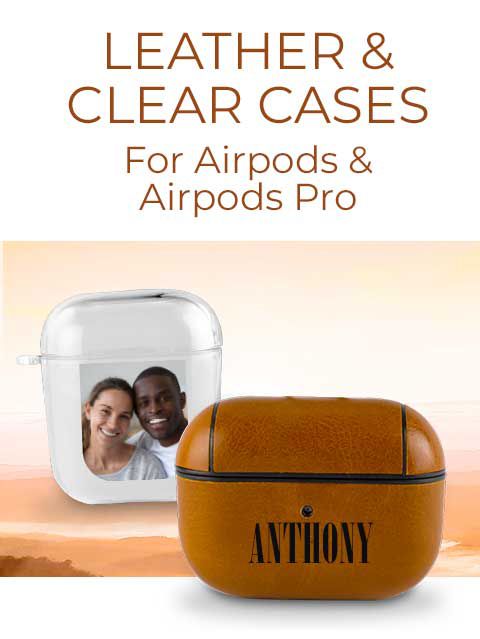 Leather & clear cases for airpods & airpods pro