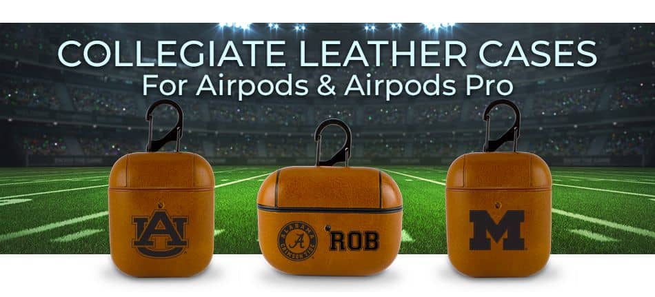 collegiate leather cases for airpods and airpods pro