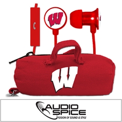 
Wisconsin Badgers Scorch Earbuds + Mic with BudBag
