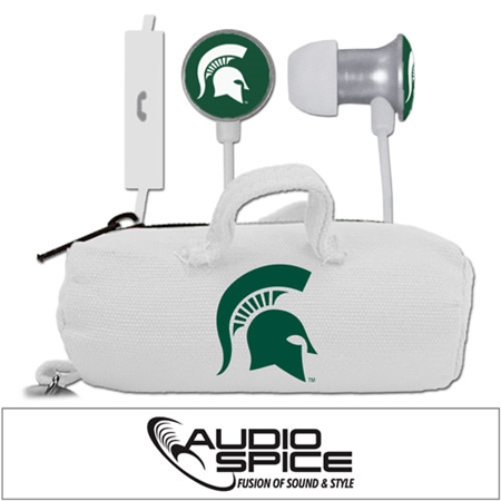 Michigan State Spartans Scorch Earbuds  + Mic with BudBag
