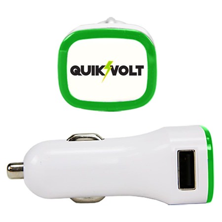 QuikVolt USB Car Charger - White
