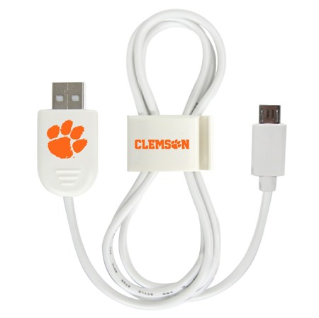 Clemson Tigers Micro USB Cable with QuikClip
