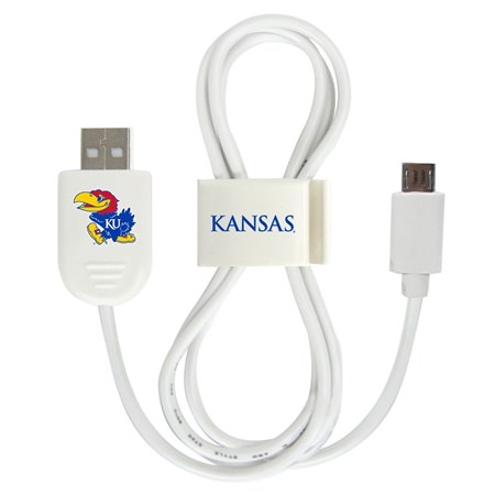 Kansas Jayhawks Micro USB Cable with QuikClip
