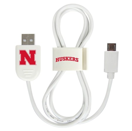 Nebraska Cornhuskers Micro USB Cable with QuikClip
