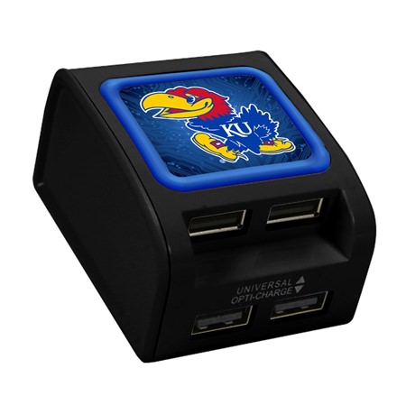 Kansas Jayhawks WP-400X 4-Port USB Wall Charger
