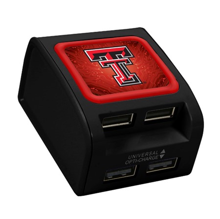 Texas Tech Red Raiders WP-400X 4-Port USB Wall Charger
