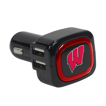 Wisconsin Badgers 4-Port USB Car Charger
