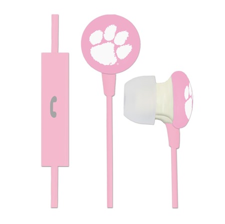 Clemson Tigers Pink Ignition Earbuds + Mic
