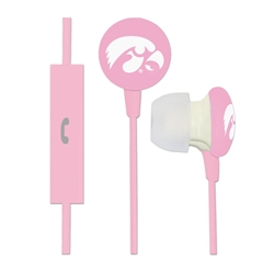 
Iowa Hawkeyes Pink Ignition Earbuds + Mic
