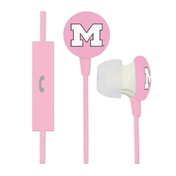 
Michigan Wolverines Pink Ignition Earbuds + Mic