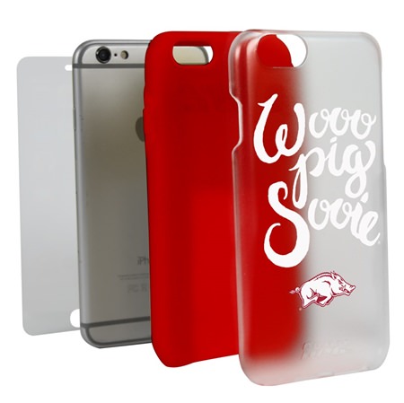 Guard Dog Arkansas Razorbacks Wooo Pig Sooie Clear Hybrid Phone Case for iPhone 6 Plus / 6s Plus 
