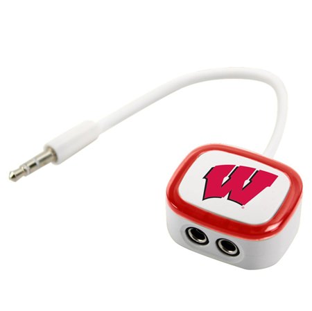 Wisconsin Badgers "W" 2-Way Earbud Splitter
