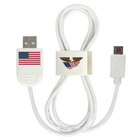 American Flag Collection Micro USB Cable with QuikClip
