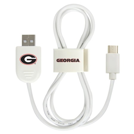 Georgia Bulldogs USB-C Cable with QuikClip
