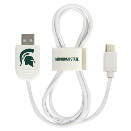 Michigan State Spartans USB-C Cable with QuikClip
