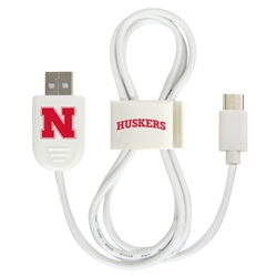 
Nebraska Cornhuskers USB-C Cable with QuikClip