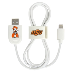 
Oklahoma State Cowboys Lightning USB Cable with Quickclip