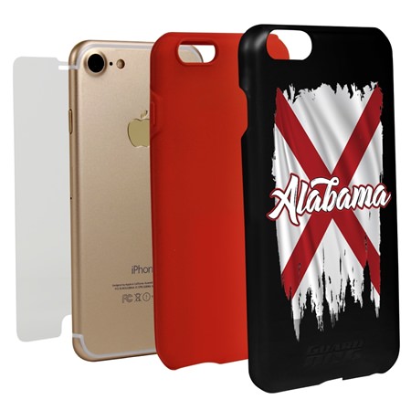 Guard Dog Alabama Torn State Flag Hybrid Phone Case for iPhone 7/8/SE
