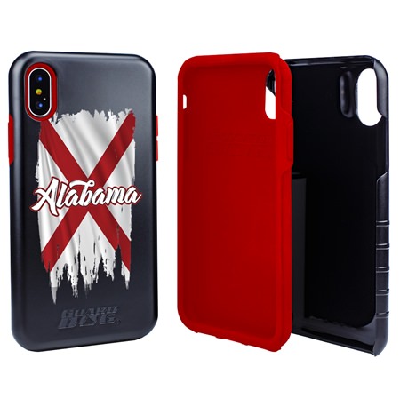 Guard Dog Alabama Torn State Flag Hybrid Phone Case for iPhone X / Xs
