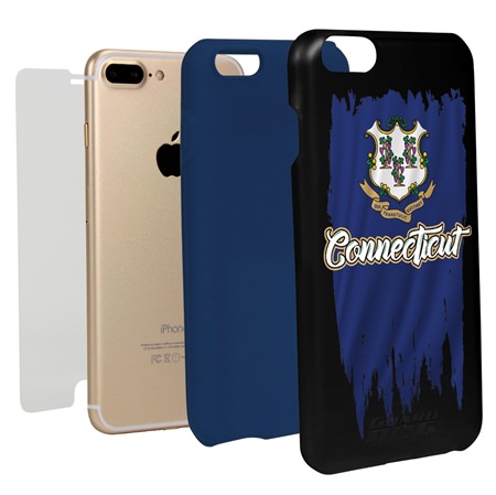 Guard Dog Connecticut Torn State Flag Hybrid Phone Case for iPhone 7 Plus / 8 Plus
