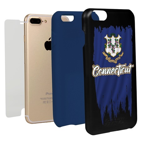 Guard Dog Connecticut Torn State Flag Hybrid Phone Case for iPhone 7 Plus / 8 Plus
