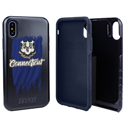 
Guard Dog Connecticut Torn State Flag Hybrid Phone Case for iPhone X / Xs