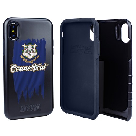 Guard Dog Connecticut Torn State Flag Hybrid Phone Case for iPhone X / Xs
