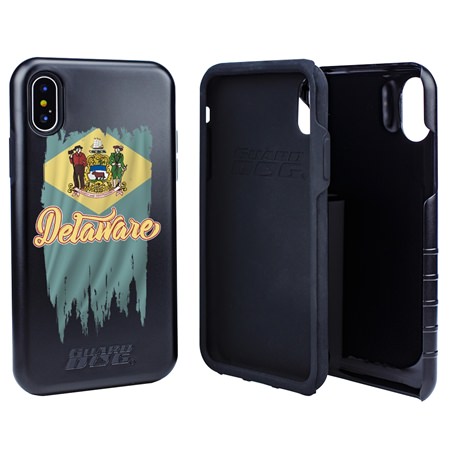 Guard Dog Delaware Torn State Flag Hybrid Phone Case for iPhone X / Xs
