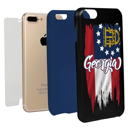 Guard Dog Georgia Torn State Flag Hybrid Phone Case for iPhone 7 Plus / 8 Plus
