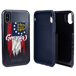 
Guard Dog Georgia Torn State Flag Hybrid Phone Case for iPhone X / Xs