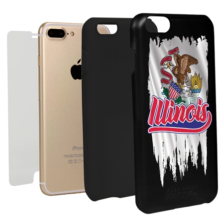 Guard Dog Illinois Torn State Flag Hybrid Phone Case for iPhone 7 Plus / 8 Plus
