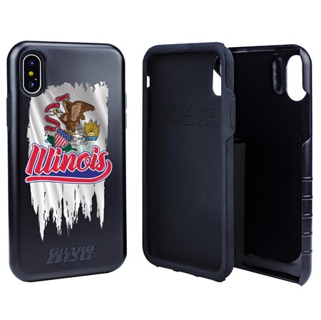 Guard Dog Illinois Torn State Flag Hybrid Phone Case for iPhone X / Xs
