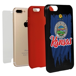 
Guard Dog Kansas Torn State Flag Hybrid Phone Case for iPhone 7 Plus / 8 Plus