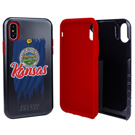 Guard Dog Kansas Torn State Flag Hybrid Phone Case for iPhone X / Xs
