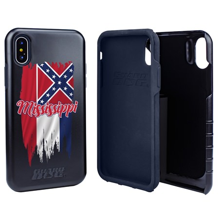 Guard Dog Mississippi Torn State Flag Hybrid Phone Case for iPhone X / Xs
