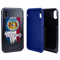 
Guard Dog Missouri Torn State Flag Hybrid Phone Case for iPhone X / Xs