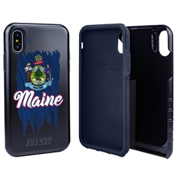 
Guard Dog Maine Torn State Flag Hybrid Phone Case for iPhone X / Xs