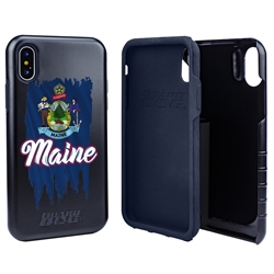 
Guard Dog Maine Torn State Flag Hybrid Phone Case for iPhone X / Xs