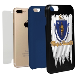 
Guard Dog Massachusetts Torn State Flag Hybrid Phone Case for iPhone 7 Plus / 8 Plus