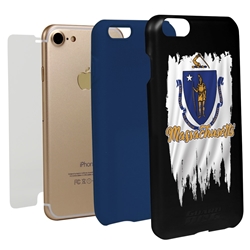 
Guard Dog Massachusetts Torn State Flag Hybrid Phone Case for iPhone 7/8/SE