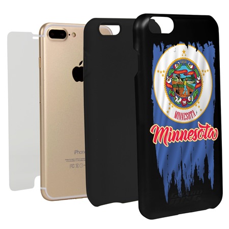 Guard Dog Minnesota Torn State Flag Hybrid Phone Case for iPhone 7 Plus / 8 Plus
