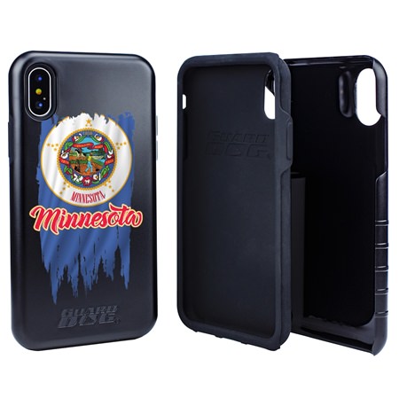 Guard Dog Minnesota Torn State Flag Hybrid Phone Case for iPhone X / Xs
