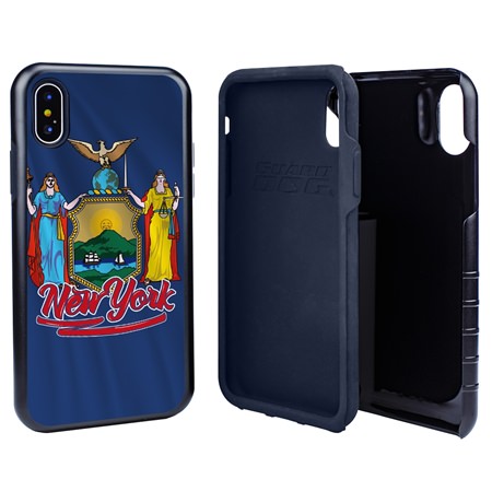 Guard Dog New York State Flag Hybrid Phone Case for iPhone X / Xs
