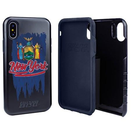 Guard Dog New York Torn State Flag Hybrid Phone Case for iPhone X / Xs
