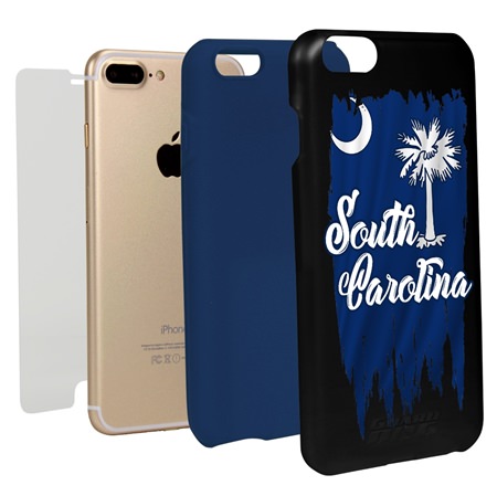 Guard Dog South Carolina Torn State Flag Hybrid Phone Case for iPhone 7 Plus / 8 Plus
