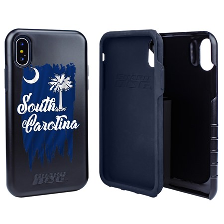 Guard Dog South Carolina Torn State Flag Hybrid Phone Case for iPhone X / Xs
