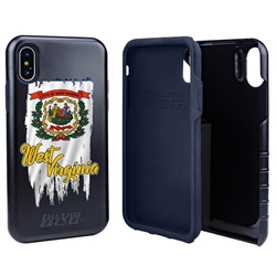 
Guard Dog West Virginia Torn State Flag Hybrid Phone Case for iPhone X / Xs