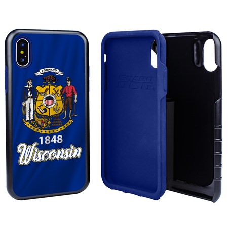 Guard Dog Wisconsin State Flag Hybrid Phone Case for iPhone X / Xs

