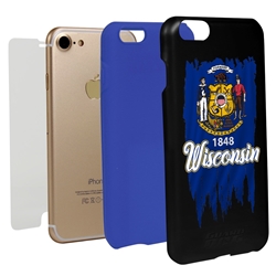 
Guard Dog Wisconsin Torn State Flag Hybrid Phone Case for iPhone 7/8/SE