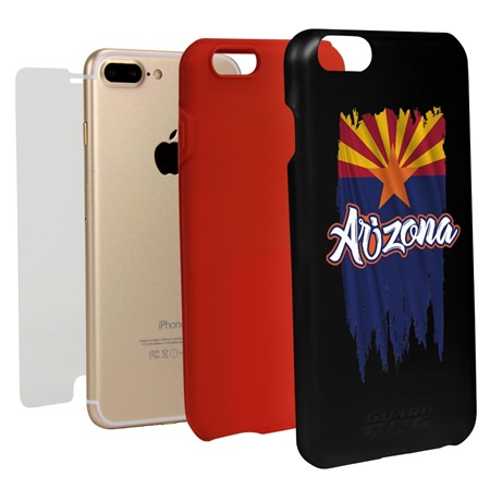 Guard Dog Arizona Torn State Flag Hybrid Phone Case for iPhone 7 Plus / 8 Plus
